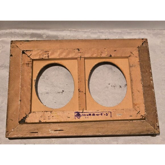 Vintage Gold Ornate Carved Wood Double (2) Oval Picture Photo Frame Oval  13" x - Picture 4 of 4